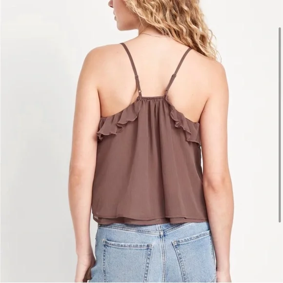 Old Navy Brown Ruffled Camisole - Picture 2 of 5